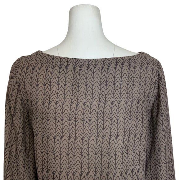 Free People Stars Aligned Bell Sleeve Crop Top S Mocha Combo Western Bohemian - Picture 7 of 11